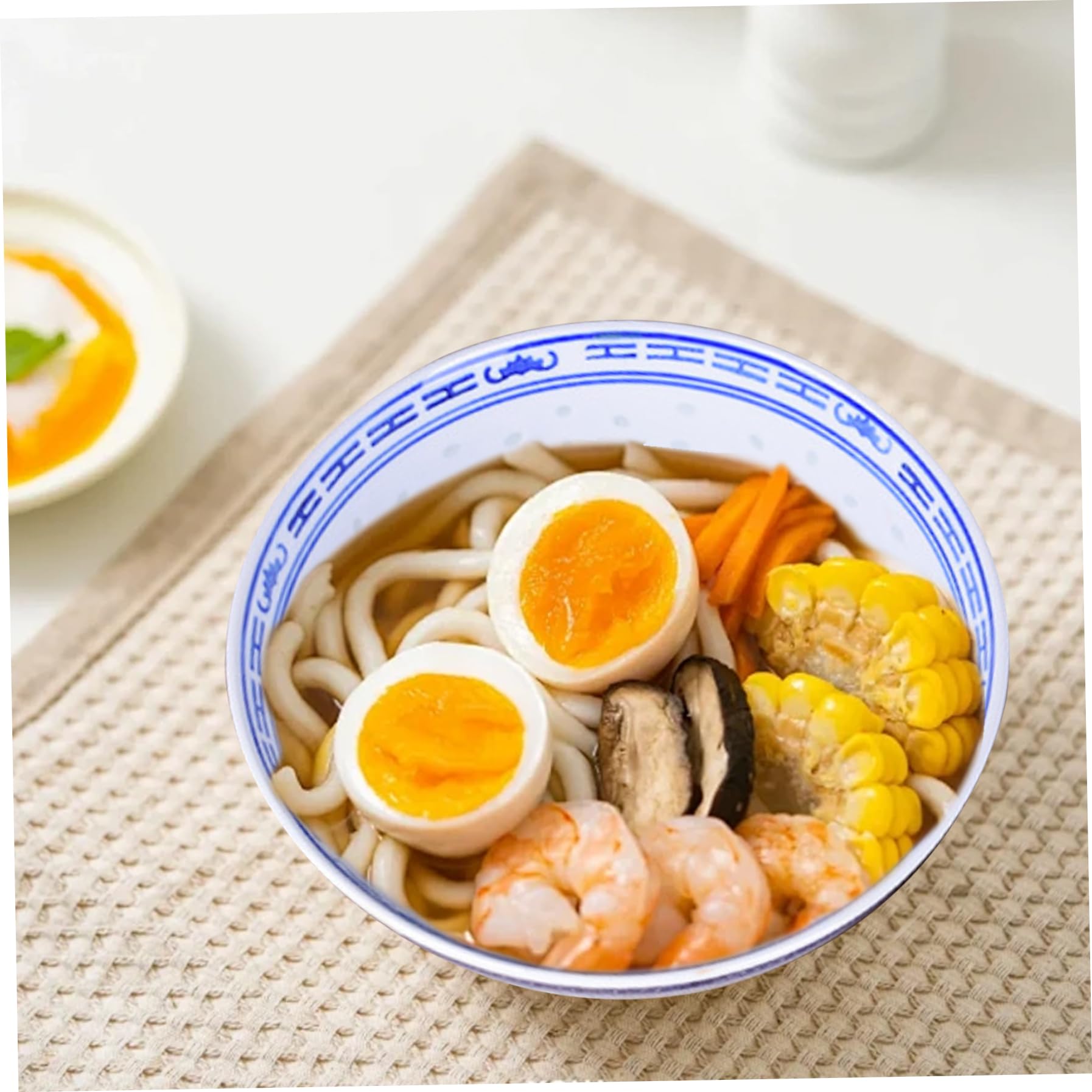 2 Stück Ramen-Nudelschüsseln blau-weiße chinesische Porzellanschüsseln 7 x 3 Zoll 800 ml große Keramik-Suppenschüsseln für Dessert Suppe Müsli und mehr