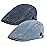 2 Pack Mens Denim Cotton Newsboy Cap Ivy Gatsby Driving Hunting Cabbie Hats (E)