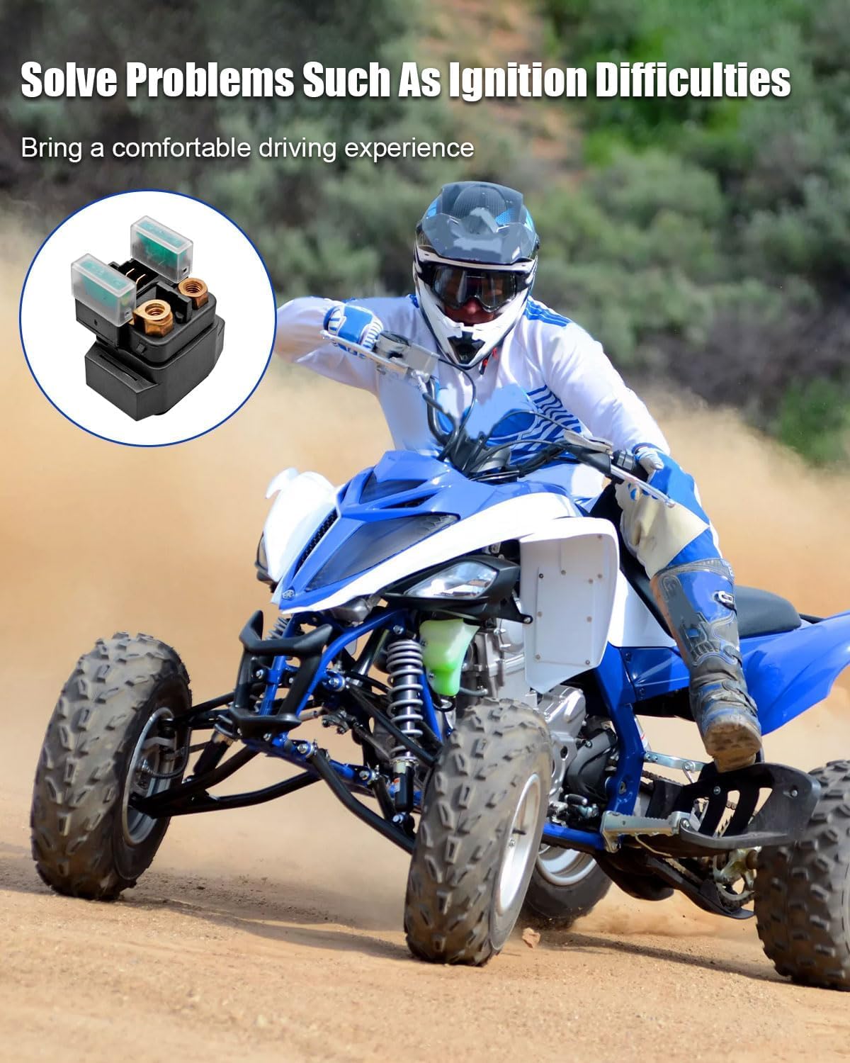 Ignition Control Module Replacement Kit Fit for Yamaha Raptor 660R Grizzly 660 Rhino 660 YFM 660 2002-2008 Replace 5LP-85540-20-00, Includes Ignition Coil Starter Relay Solenoid & Spark Plug