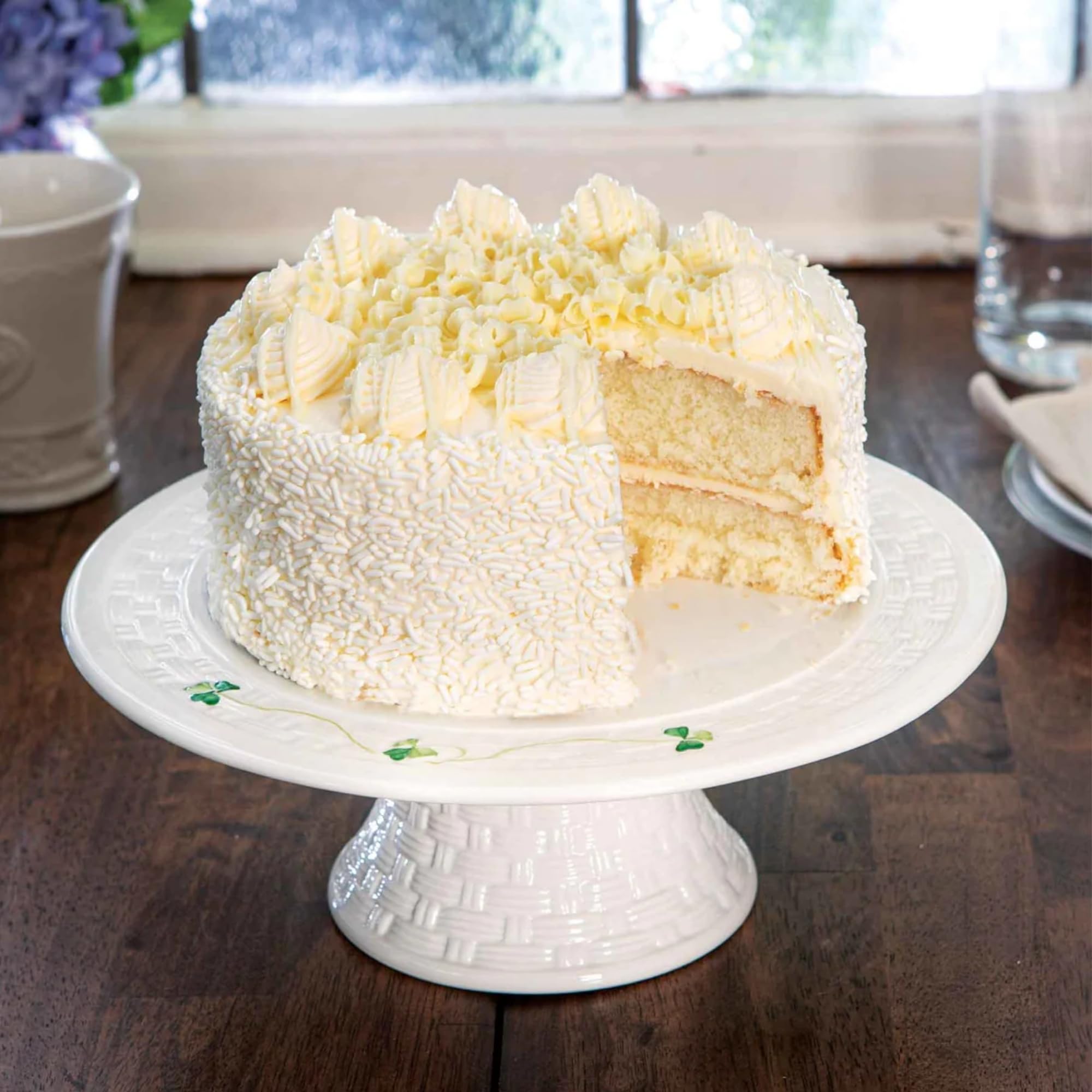 Amazon.com | Belleek Classic Shamrock Cake Stand 10