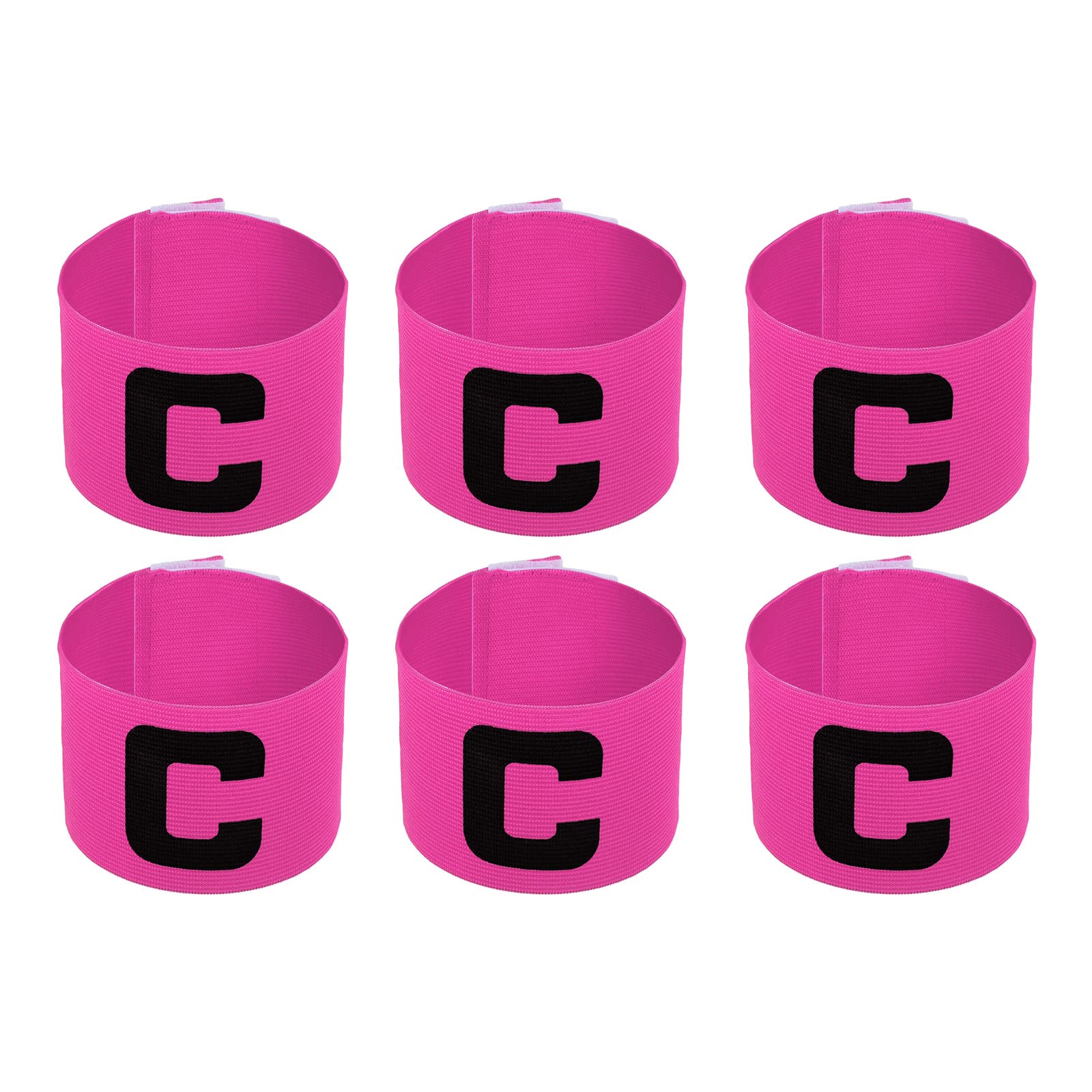 PATIKIL 11.8x2.8 Soccer Captain Armband, 6Pcs Nylon Elastic Protective Arm Badge for Youth Adult Team Training, Pink-image-39