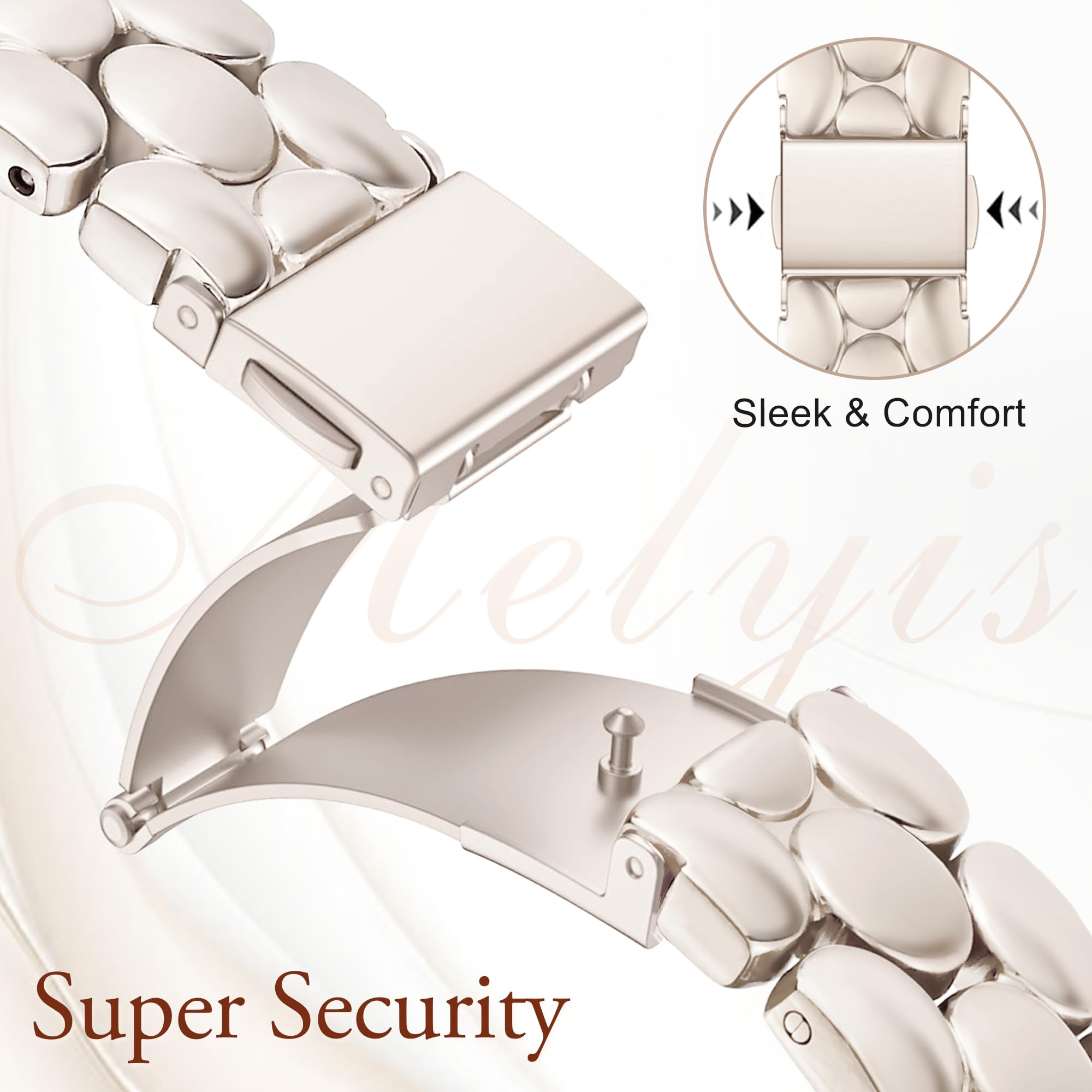 Melyis Cinturino sottile in metallo con custodia per Apple Watch da donna 40 mm, cinturino sottile in acciaio inossidabile per iWatch da donna, elegante cinturino per Apple Watch con pellicola