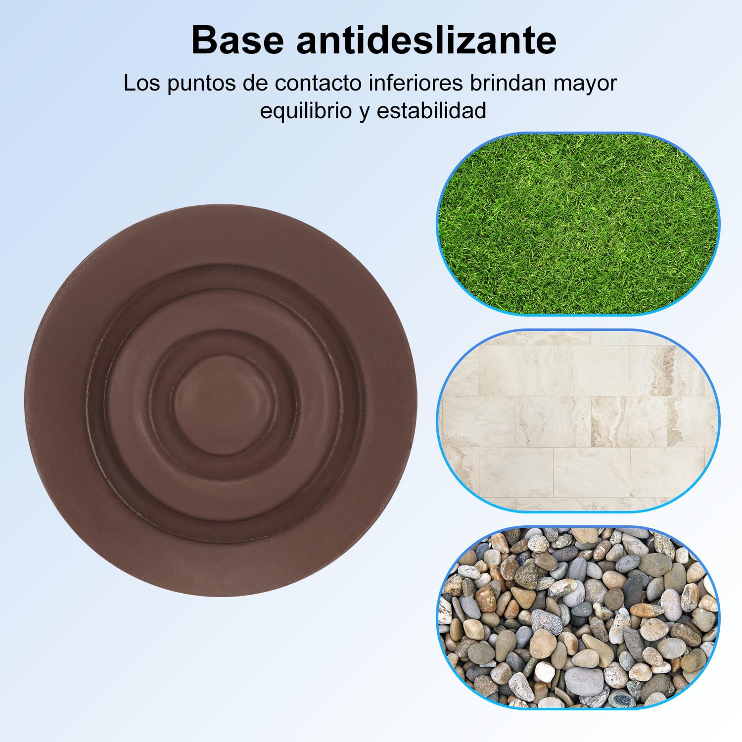 supregear Puntas de Goma (Paquete de 4), Puntas de 19 mm Antideslizantes con Insertos de Metal Accesorios para Bastón de Caminar, Marrón