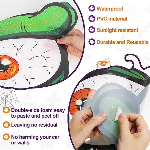 Miniatura 4 de Kit de decoración de Halloween para maletero o golosinas con ojos, dientes, globos y lengua para auto, puerta de garaje, entrada, arco, lindas