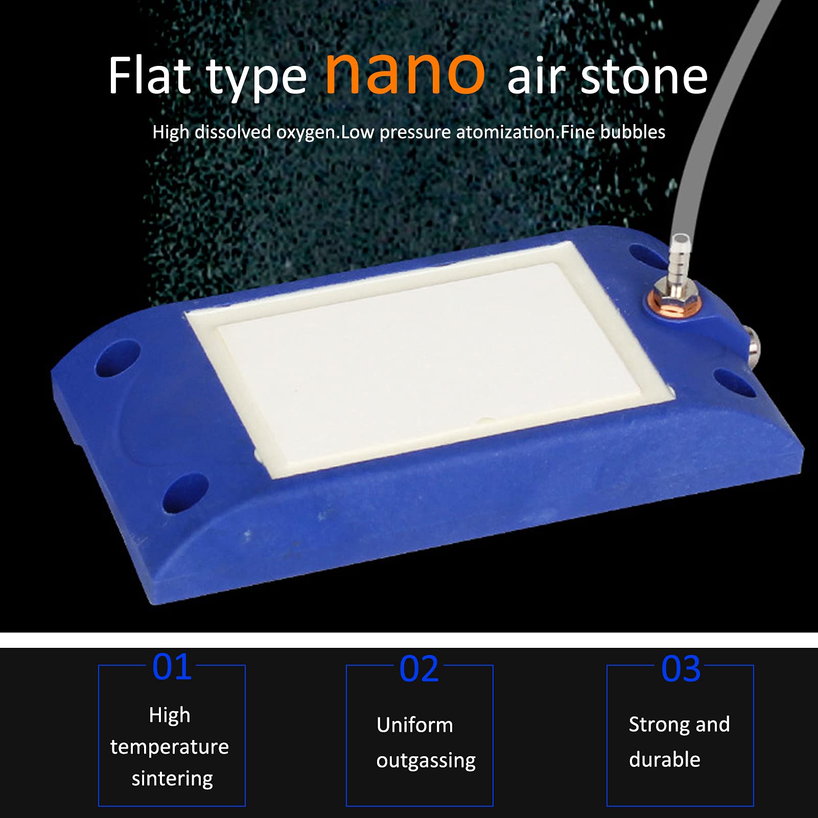Potenziatore di Ossigeno per Acquario, Diffusore di Ossigeno a Microbolle per Acquario di Pesci, Bastone Nano Air Stone a Doppia Interfaccia per Acquario per Acquari a Secchio e (S1600ML)