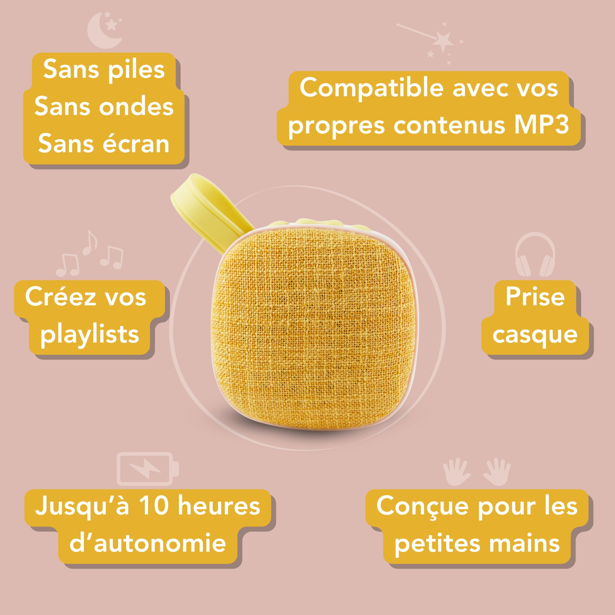 MAIASAURA | Maïa la Boite à Histoires et Musique pour Enfant avec 50 Titres Inclus pour 4H d'écoute | De 0 à 8 ans | Comptines, Berceuses et Histoires | Conteuse Personnalisable avec vos Contenus MP3