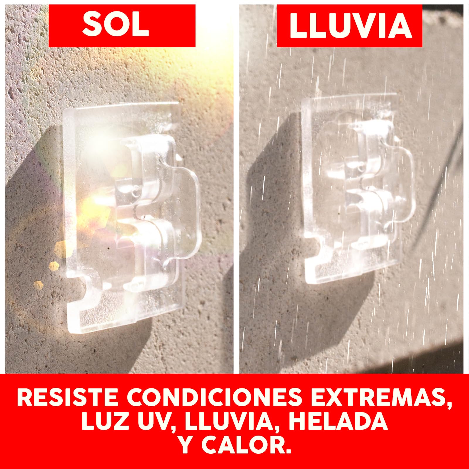Konzept 11 Ganchos red gatos 70 u. con adhesivo 60 ml, ideales para redes de balcón, color transparente, sin necesidad de taladrar, para uso en exteriores e interiores.