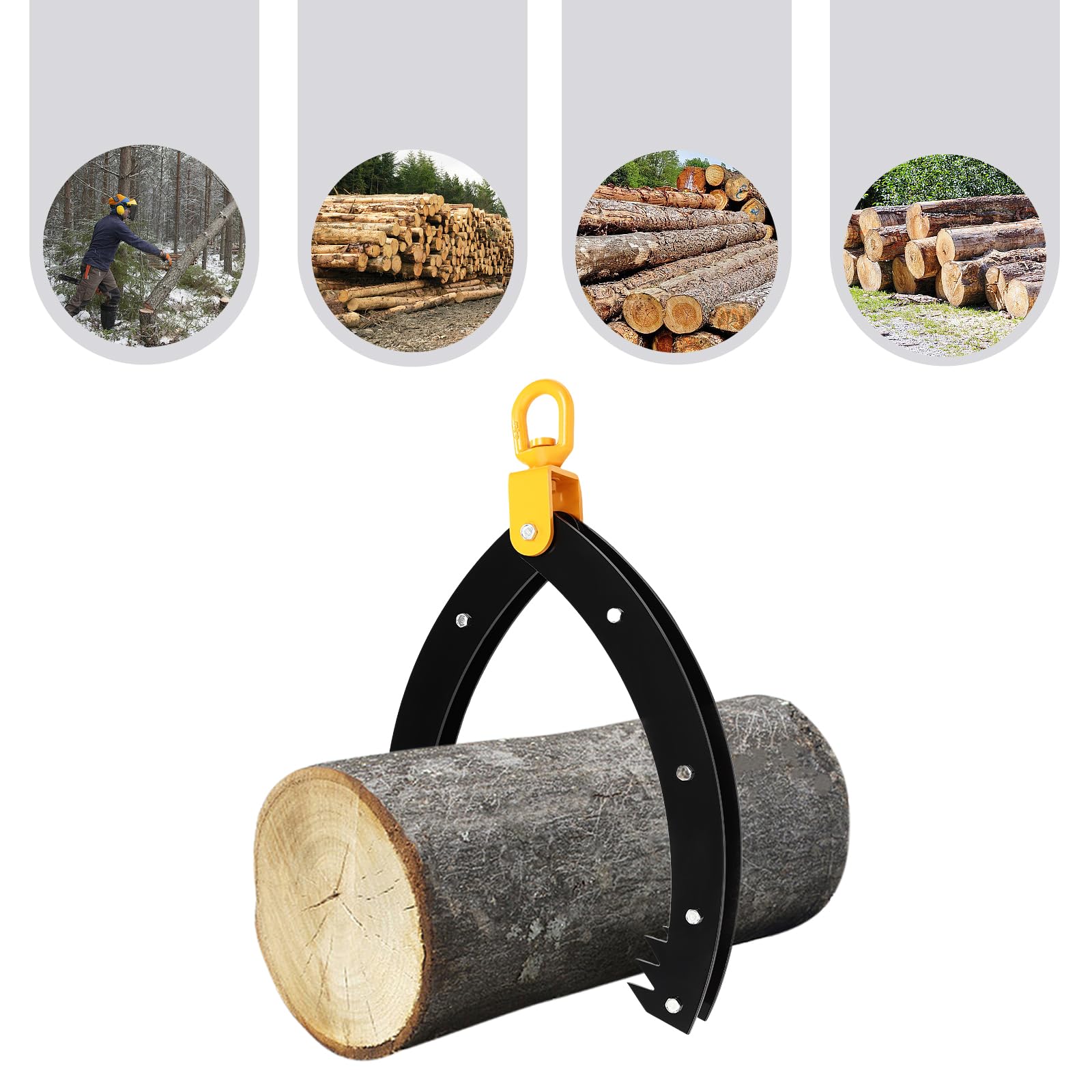 Pinza per legno, 1500 kg, 32", per sollevamento e trazione di tronchi
