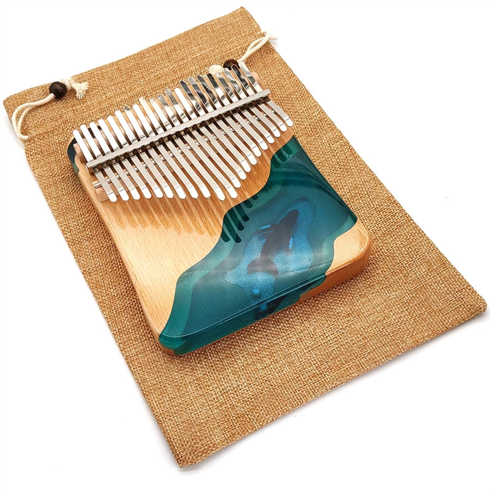 Przenośny 21-klawiszowy Instrument Muzyczny Kalimba Keyboard Z Żywicą I Bukowym Fortepianem W Tonacji C Przenośne Pianino Kciukowe