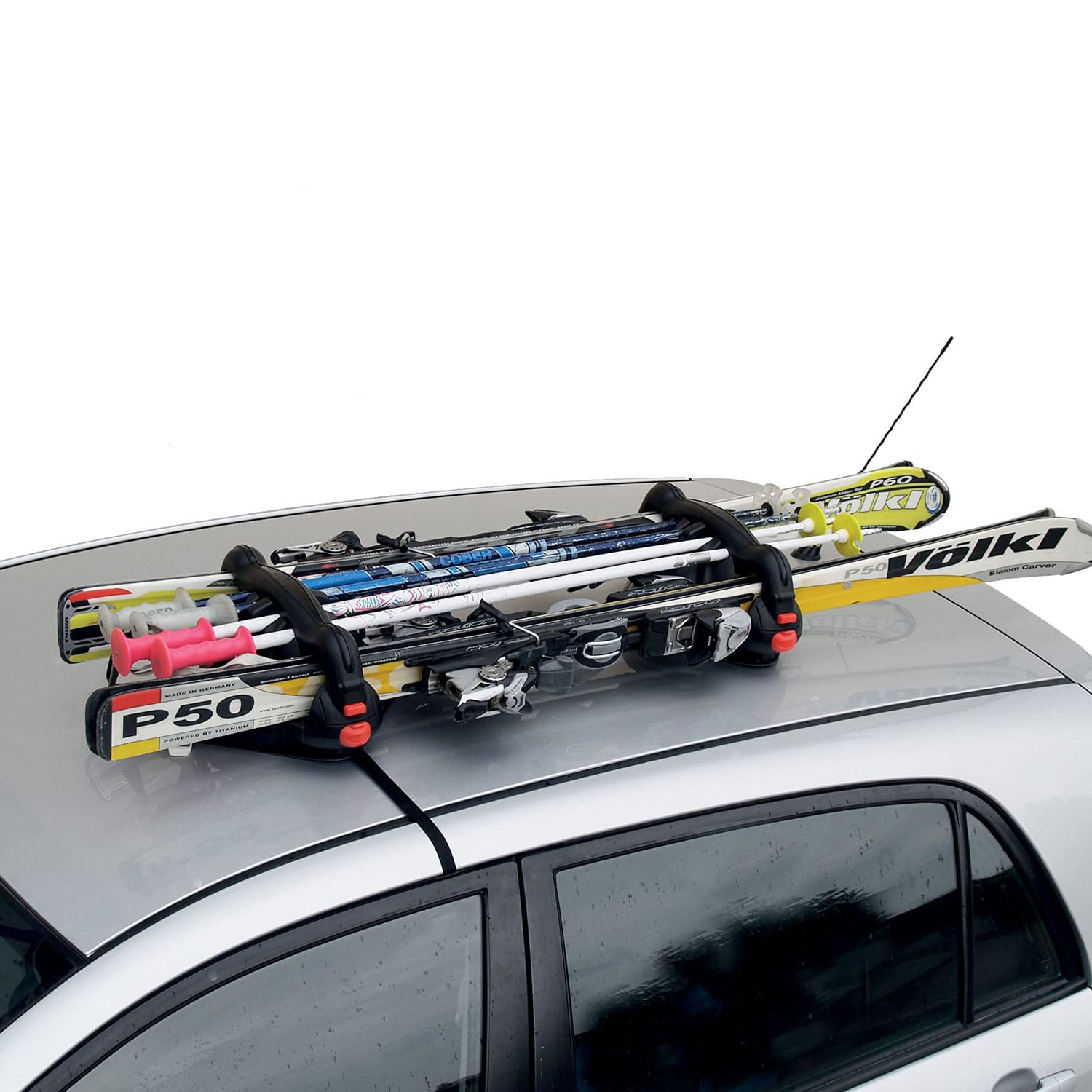 Menabo Magnetischer Skiträger Snowboard Dachträger Abschließbar Schwarz 2X