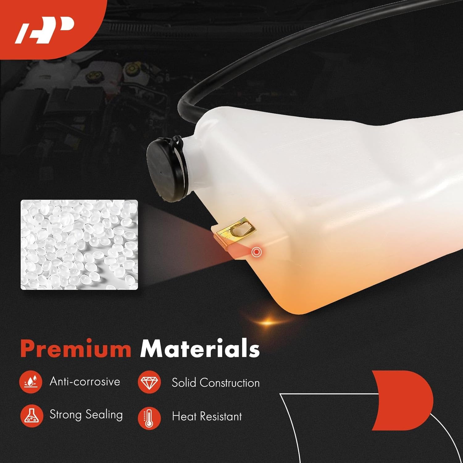 A-Premium Engine Coolant Overflow Recovery Reservoir Tank [with Cap & Tubing] Compatible with Ford Mustang 1997-2004 3.8L 3.9L, Petrol