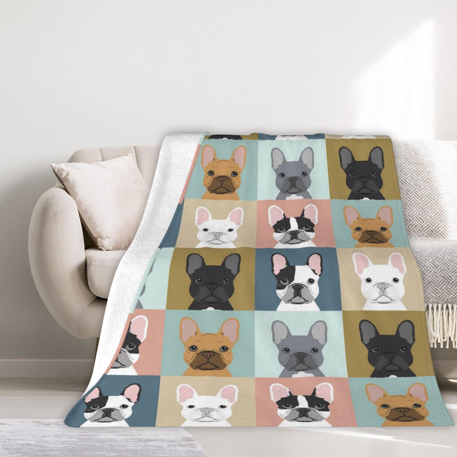 Newhomestyle French Bulldog Throw Blanket, Super Soft Anti-Pilling Bulldog Dog Flannel Blanket - Image 2