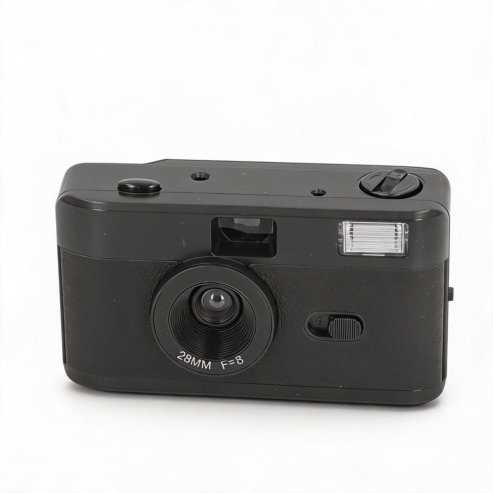 35MM Film Camera with 28MM F 8 Lens 1 120s Shutter Speed, Multi Color Vintage Film Vintage Film Camera Built in Flash (Black)-image-25