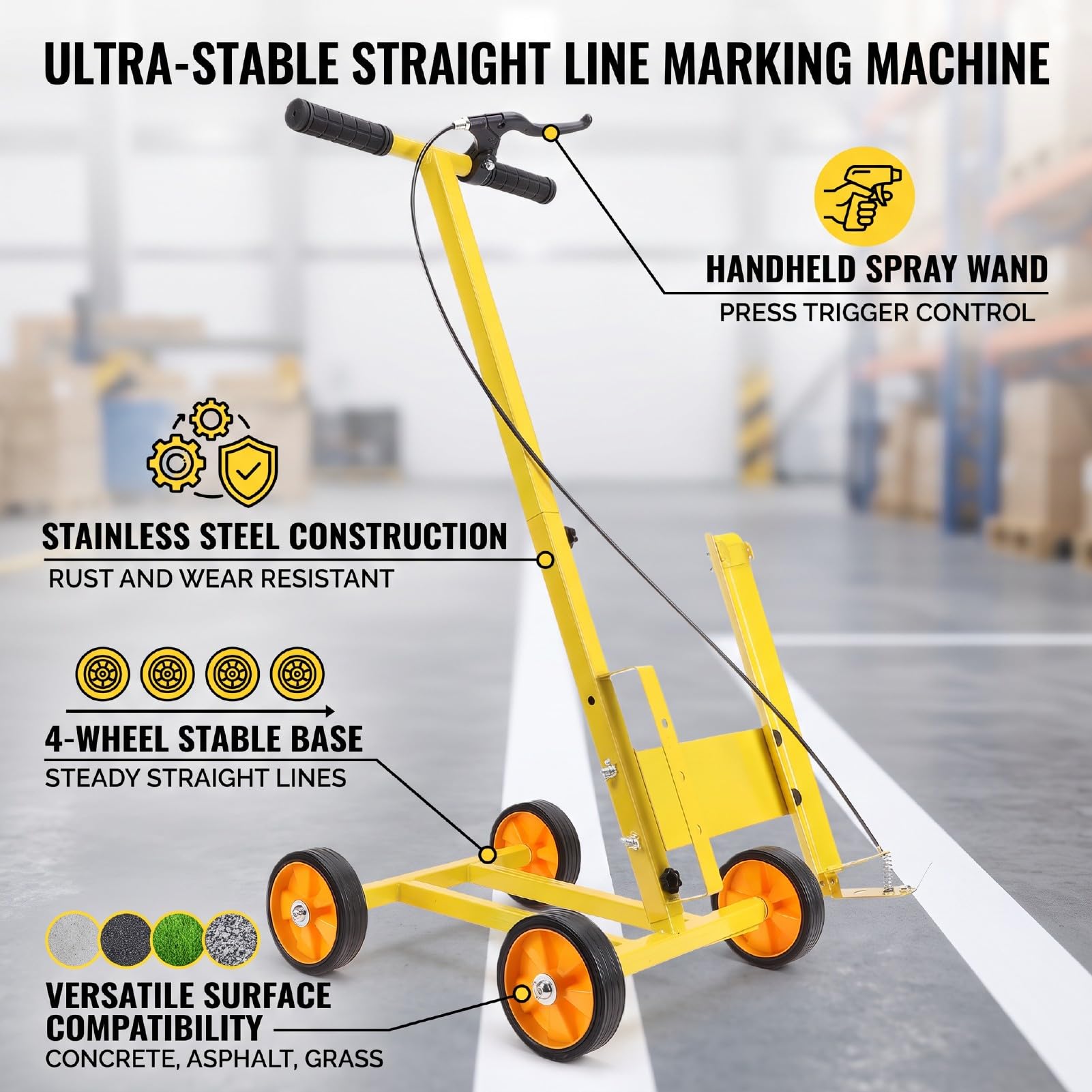 Fockety Macchina per Tracciare Linee a 4 Ruote
