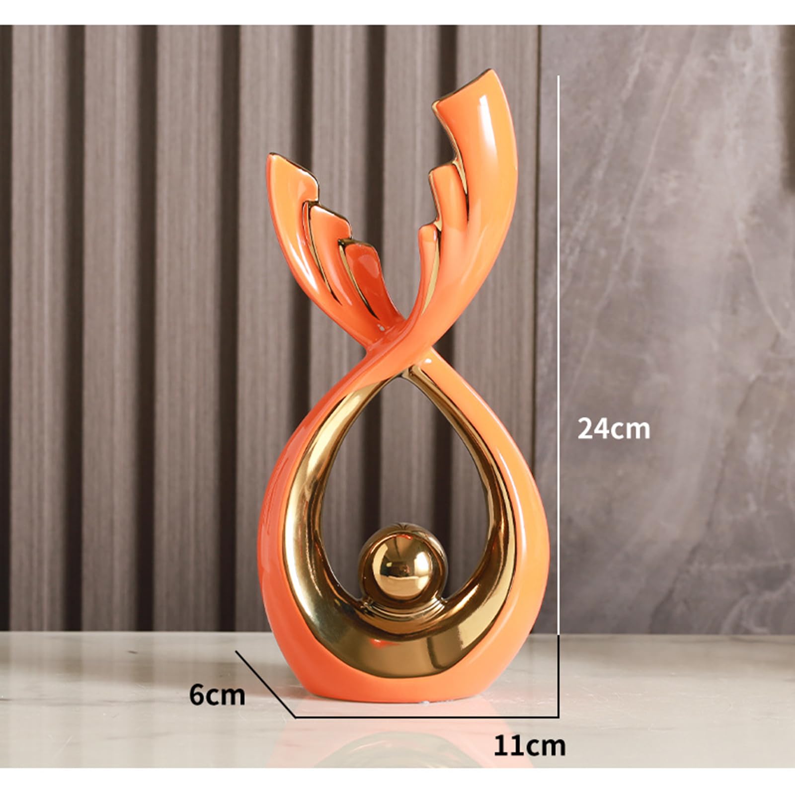 Scultura Decorativa Astratta Moderna in Ceramica, Decorazione per la casa, per Articoli da Ufficio, Tavolo, Camera da Letto, davanzale, Decorazione per Soggiorno, Abito Arancione