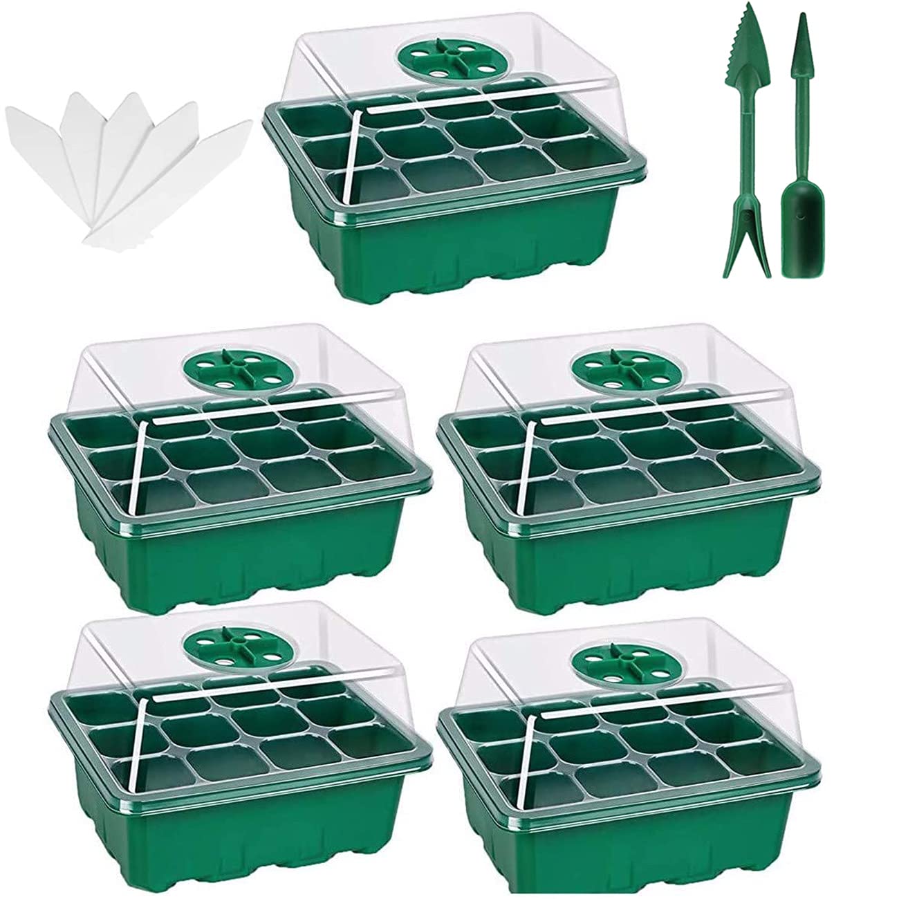 Buy 5 Pack Seed Propagator Trays Seedling Starter with Adjustable