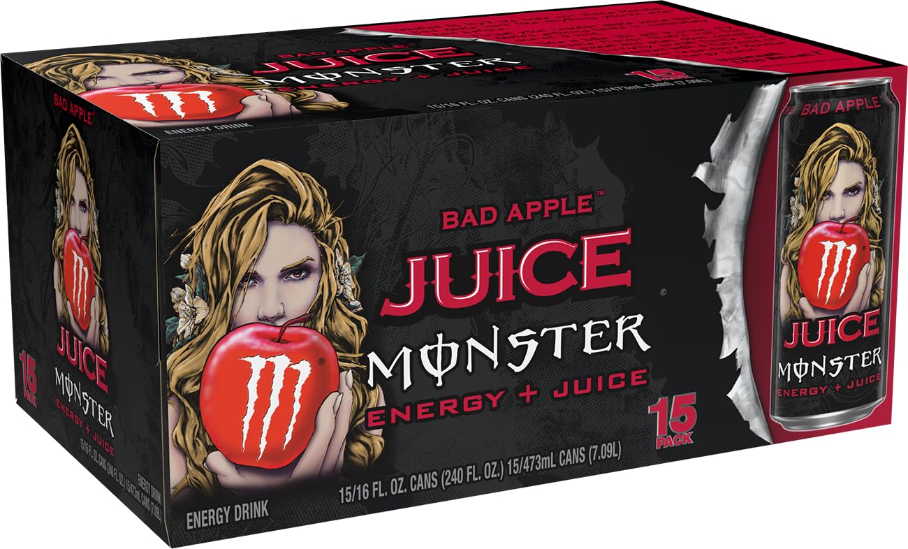 Monster Energy Juice Bad Apple Energy Juice Energy Drink 16 Ounce Pack of 15 — view 2