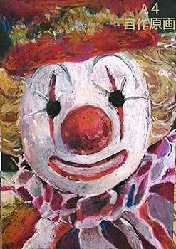 絵画　ピエロ　アート　美術 高木秀平 クリエーター #風穴 のピエロ #水彩画 #フィギュア