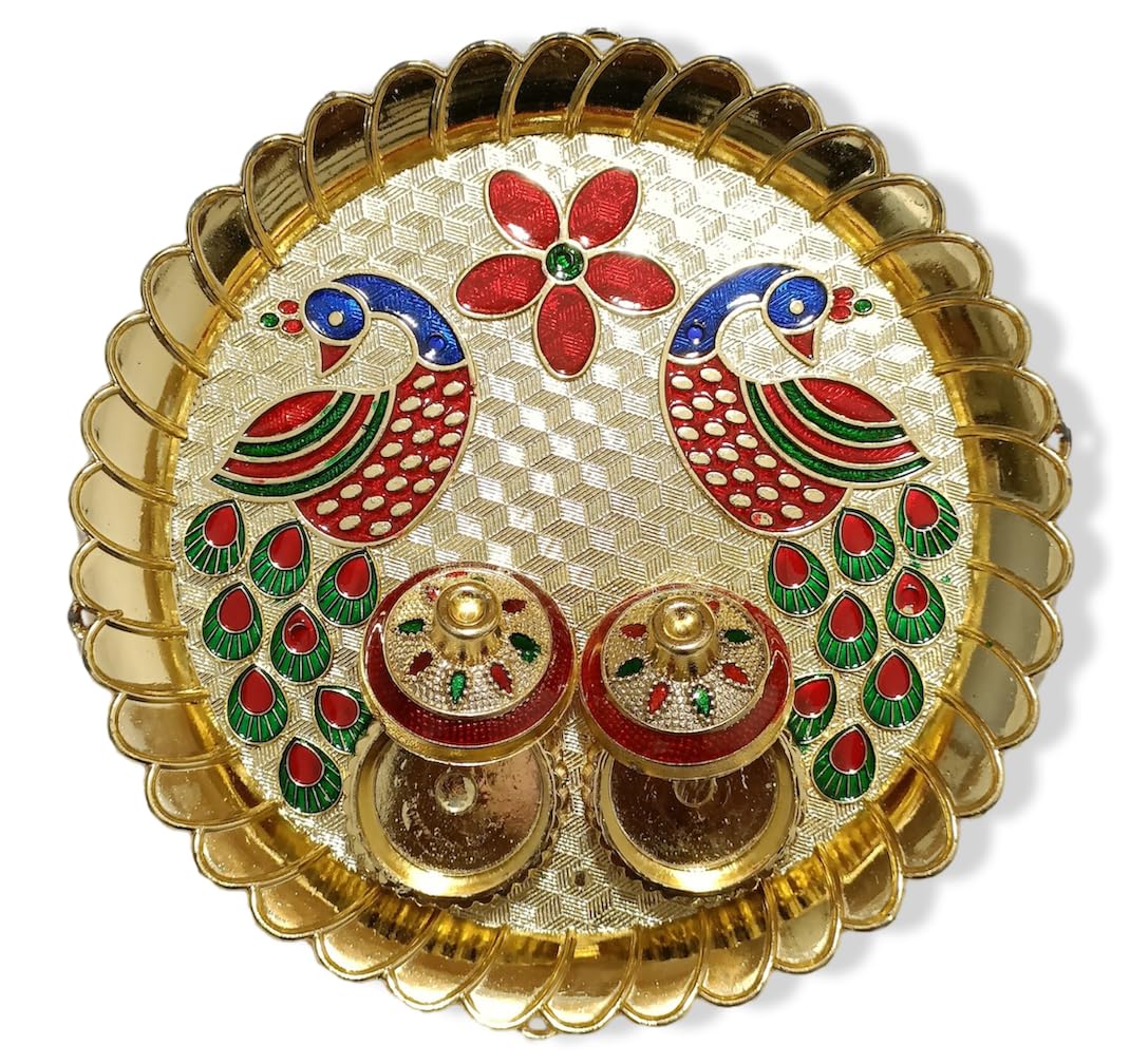 Plato decorativo Kankavati para crear un ambiente de meditación y paz en tu altar