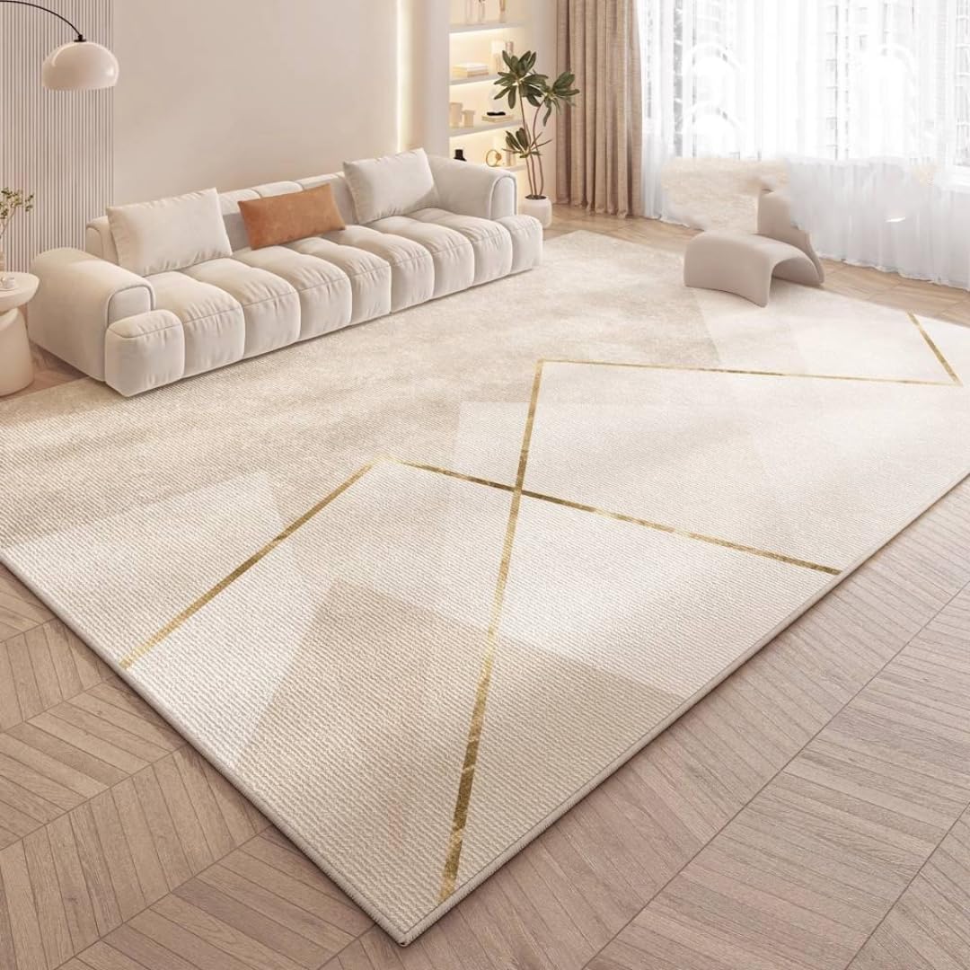 Tapis de salon style crème pour créer un coin canapé cocooning