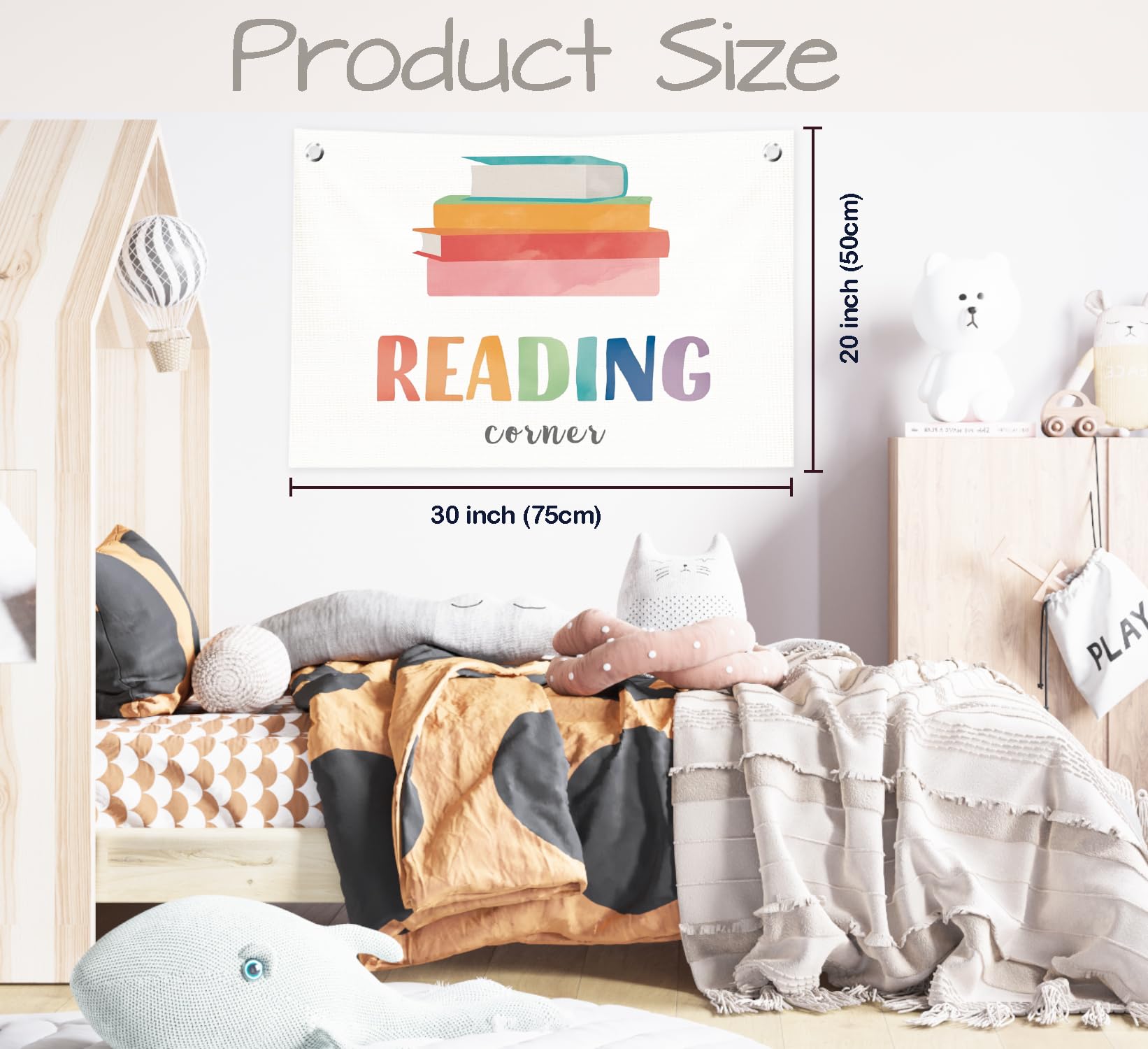 ICEWHITEY Reading Corner Wall Decor for Classroom,Kids Reading Nook Canvas Banner Flags for Homeschool Classroom Library Decor,30x20 Inch