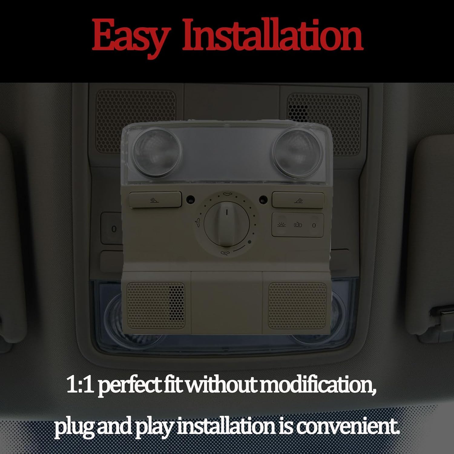 Interior Overhead Sunroof Switch Console Assembly Front Reading Light Lamp Map Dome for VW Jetta MK5 for Passat B6 for Golf 6 for Sagitar for MAGOTAN Replacement 1KD947105AYAH 3KD947133-beige