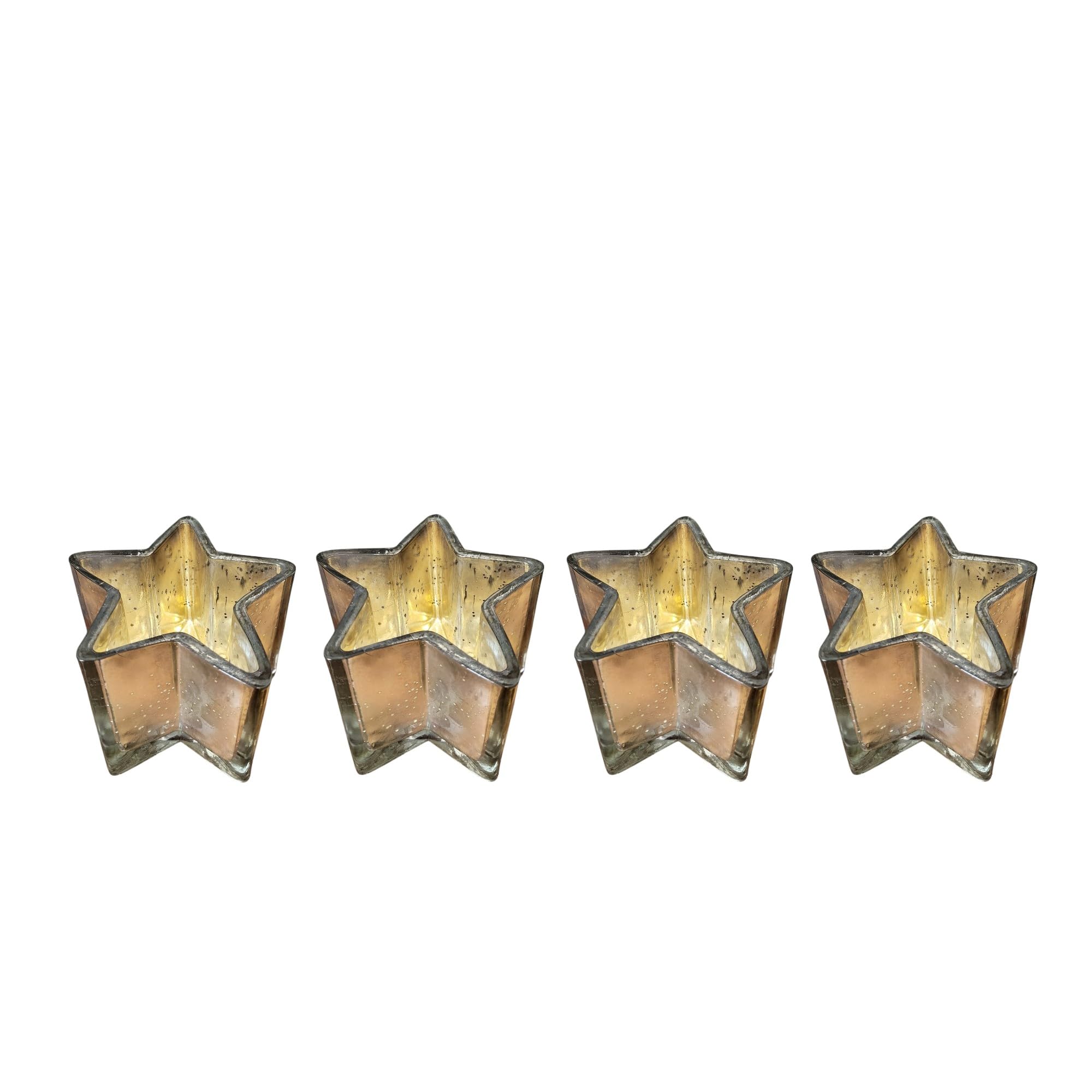 4X Adventskranz Teelichthalter Silberner Stern