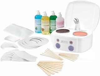 Satin Smooth Professional Dual Wax Warmer Kit - Hair Removal System with Hard & Soft Wax Accessories, Pre & Post-Wax Care Supplies, Spa Waxing Kit for Face and Body