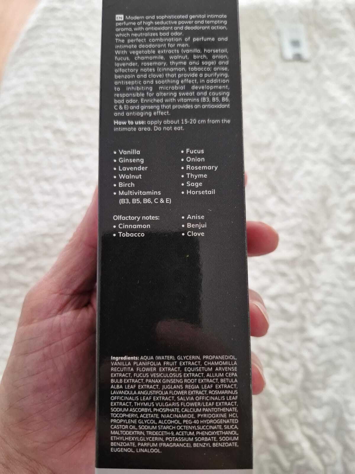 Nowe wydanie perfum o zapachu wody kolońskiej / intymnych męskich narządów płciowych. Luksusowe wydanie VICE. O działaniu dezodoryzującym i antyoksydacyjnym, idealny do okolic męskich narządów płciowych. 150 ml.
