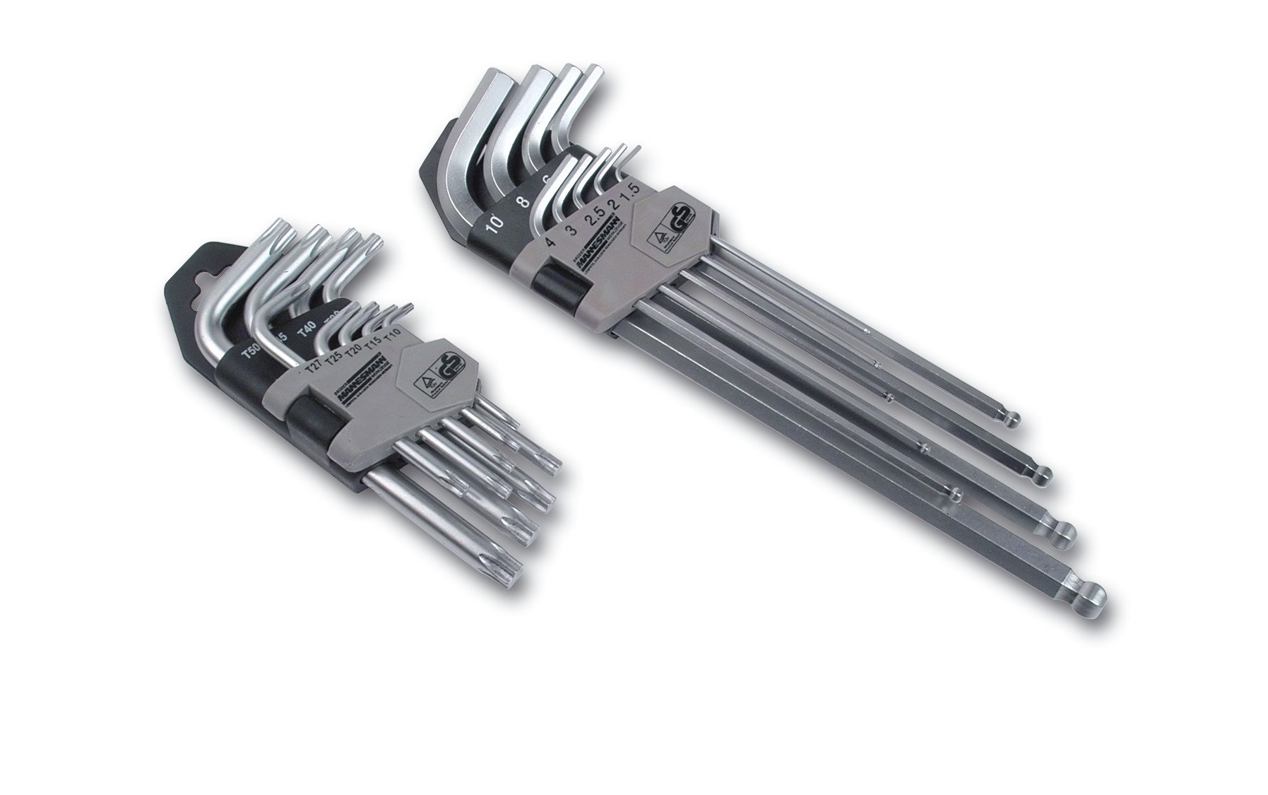 Mannesmann M18170 18-Piece Set of Hexagonal/TX/Ball Button Spanners