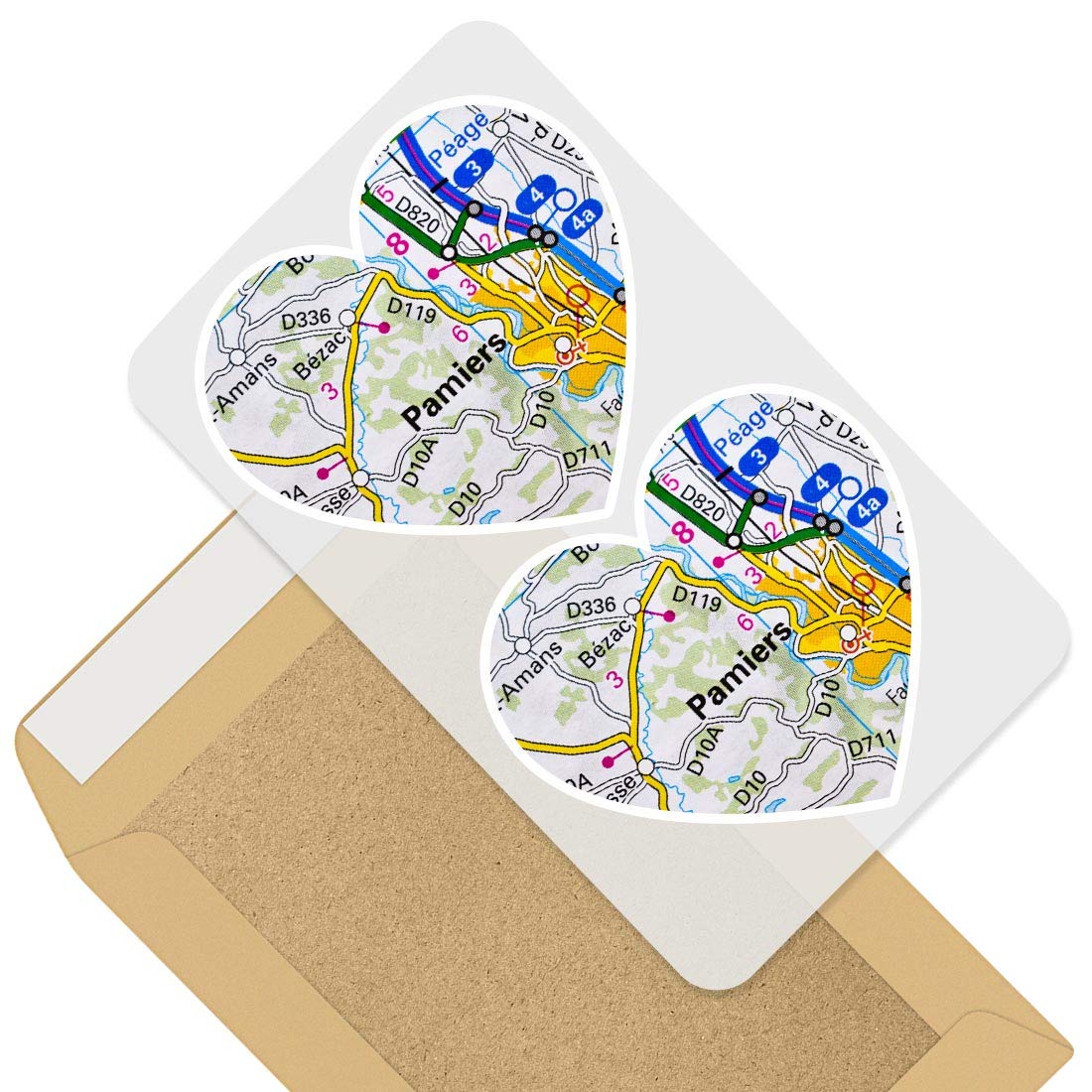 2 x Heart Vinyl Stickers 10 cm - Pamiers City France French Travel Map 45984