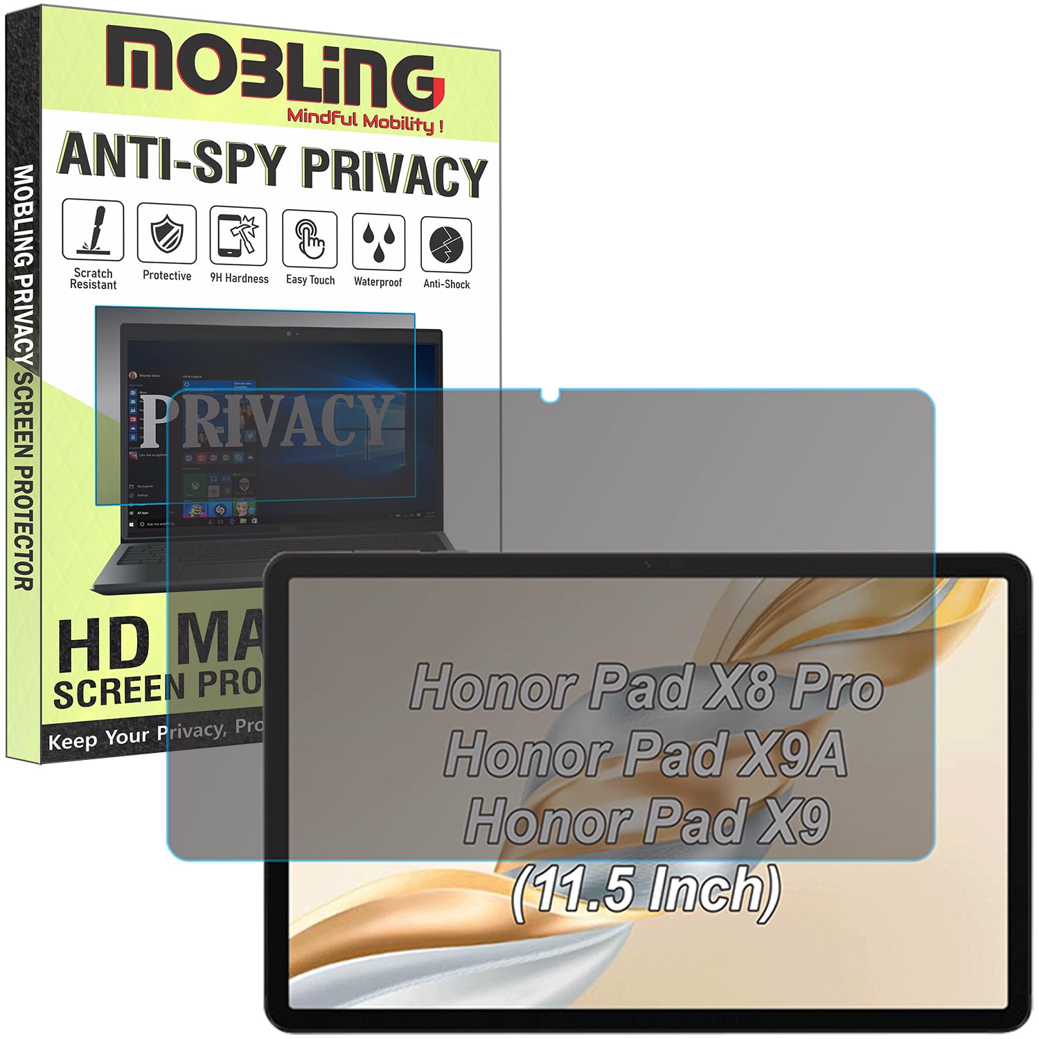 Privacy Matte Anti Spy Screen Guard Compatible With Honor Pad X8 Pro / X9A / X9 Tab 11.5 Inch Tablet Anti Peep Screenguard Not a Tempered Glass Screen Protector-image-7