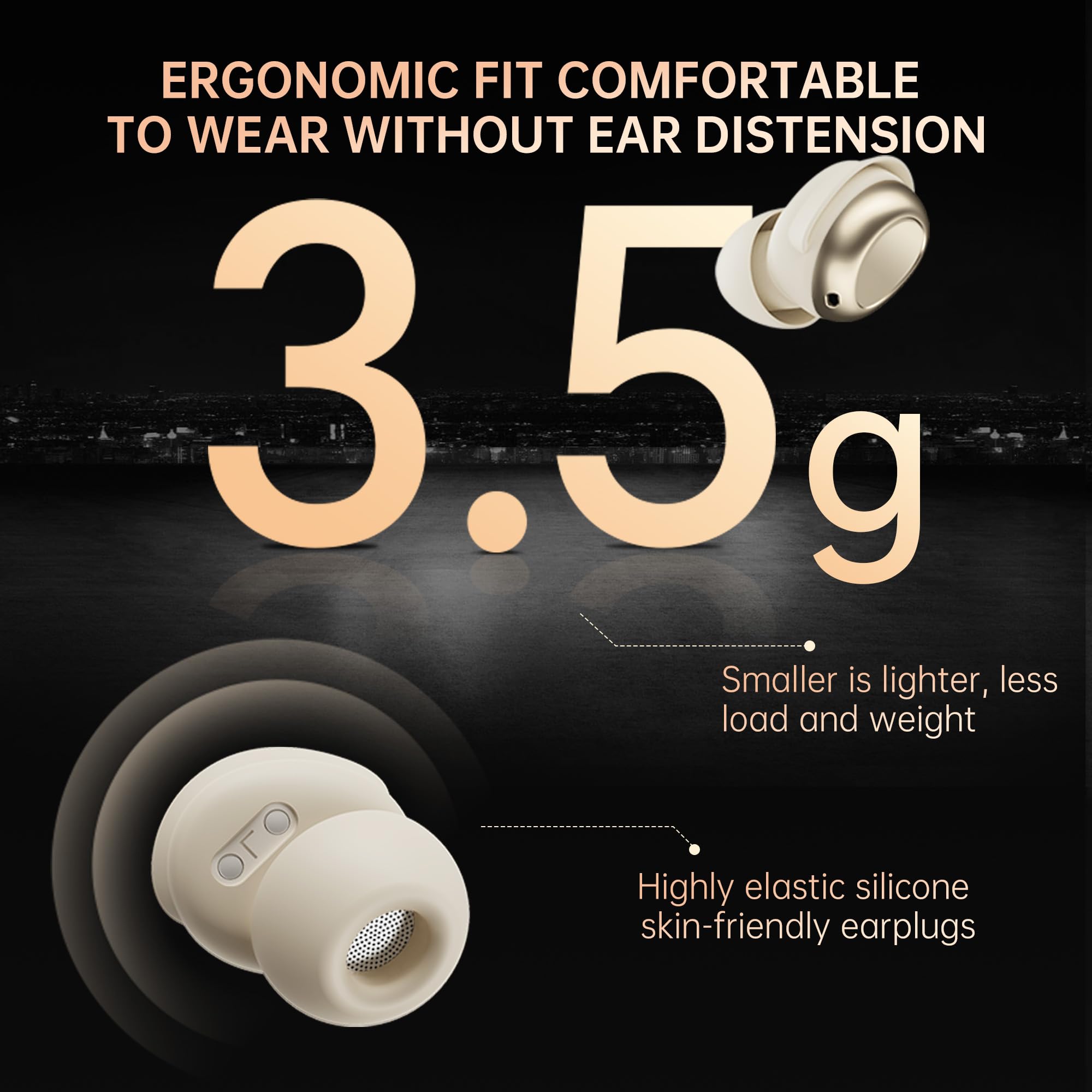 D79-Pro Wireless Earbuds - Schlafhörm Ohrenbullen mit Passiver Lärmisolierung - Dettaglio