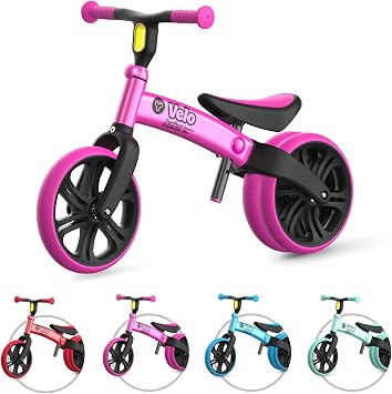 Yvolution Y Velo Senior 12 Balance Bike No Pedal Training Bicycle for Kids Ages 3-5 Adjustable Seat & Handlebar, Puncture-Proof Wheels, up to 55 lbs