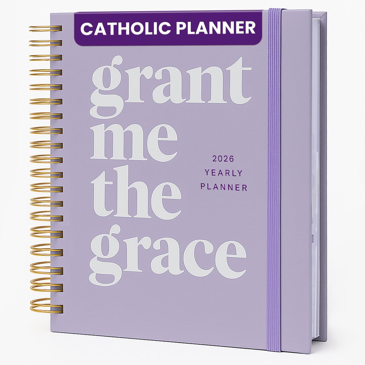 Blessed is She Academic Catholic Planner 2025-2026 July - 8x10" Pastel Purple Big Spiral Christian Student Planner, Goal Planners 2025 for Women, Yearly Notebook for Plans, Goal Setting Notebooks 2025