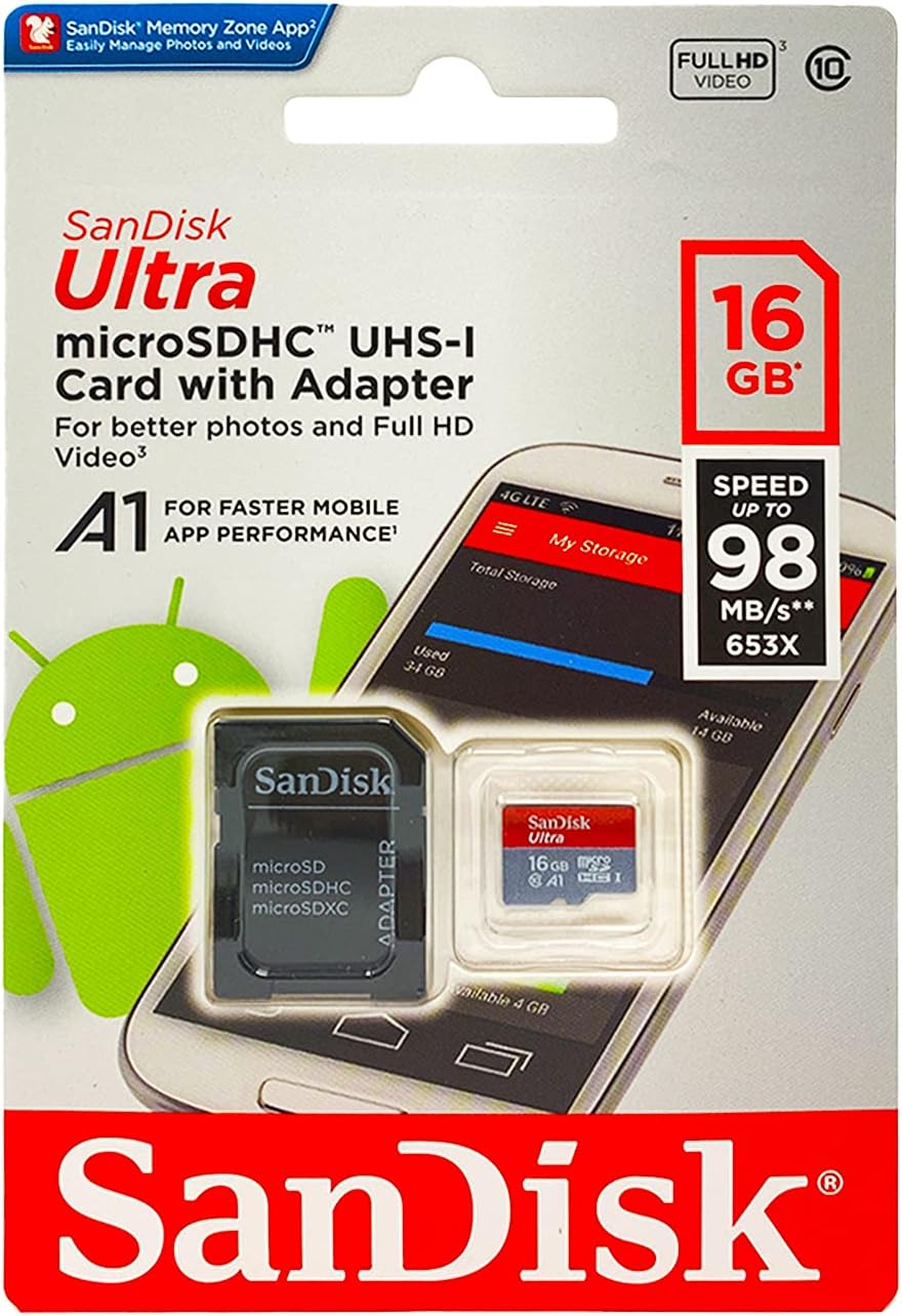 Ultra - Flash Memory Card - 16 GB - MicroSDHC UHS-I (SDSQUNC-016G-AN6IA)