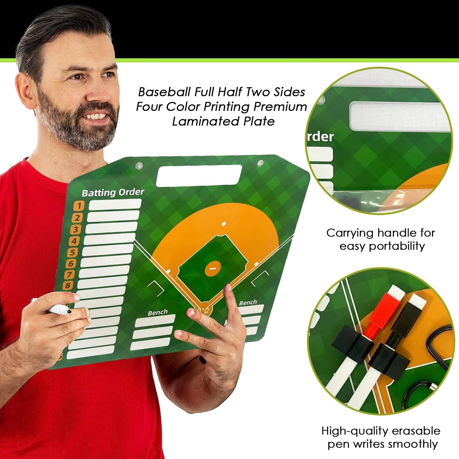 Magnetic Baseball Lineup Board | Baseball Dry Erase Coaching Broad | Softball Lineup Cards Marker Boards | Baseball Clipboard for Coaches | Baseball Lineup Board for Dugout