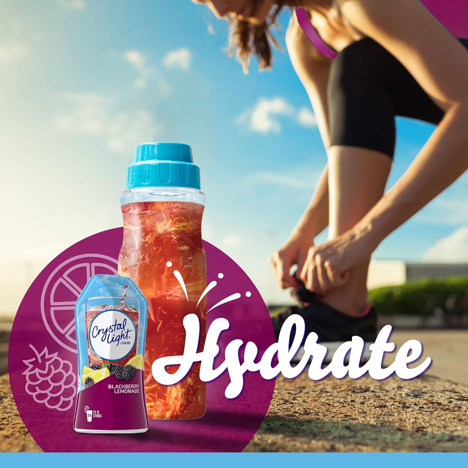 Crystal Light Sugar-Free Zero Calorie Liquid Water Enhancer - Blackberry Lemonade Water Flavor Drink Mix (1.62 fl oz Bottle) (Pack of 3) image 4