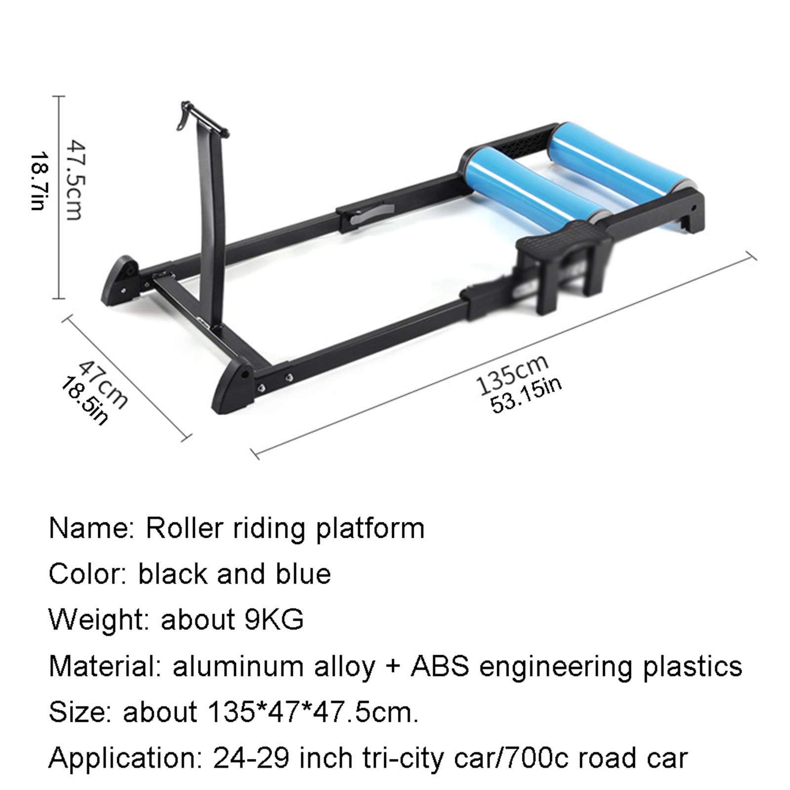 ZXCVBNAS Bike Trainer Portable Rollers - Indoor Home Exercise Bike Bicycle Training Bracket Trainer MTB Road Bike Roller Bicycle Exercise Station Resistance Exercise