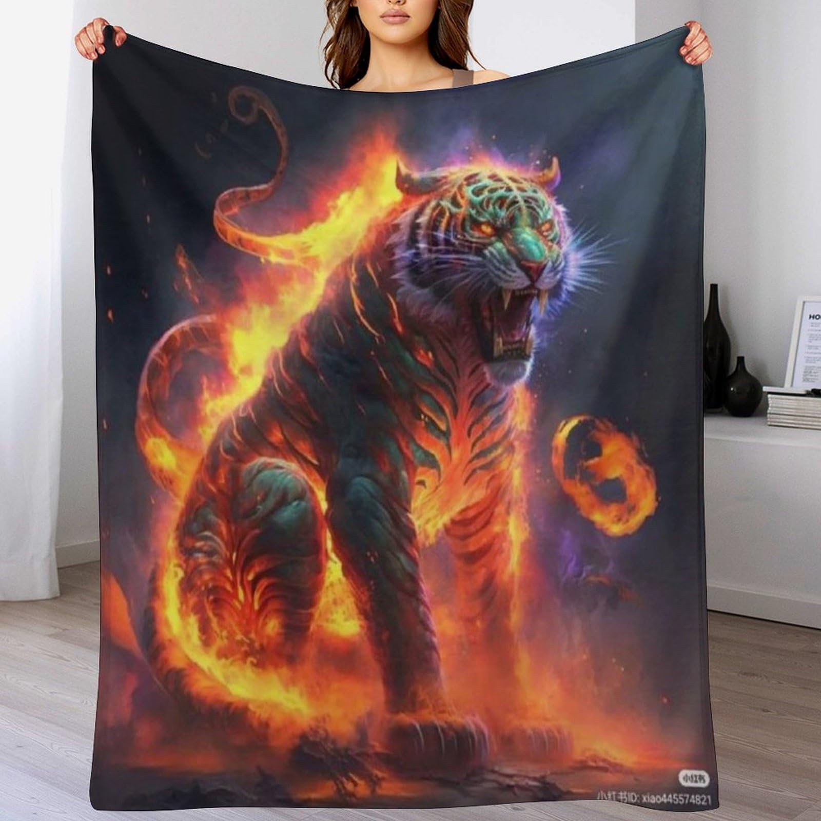 Couverture pour canapé flannel tigre jeté de chaise chaud 150x200cm