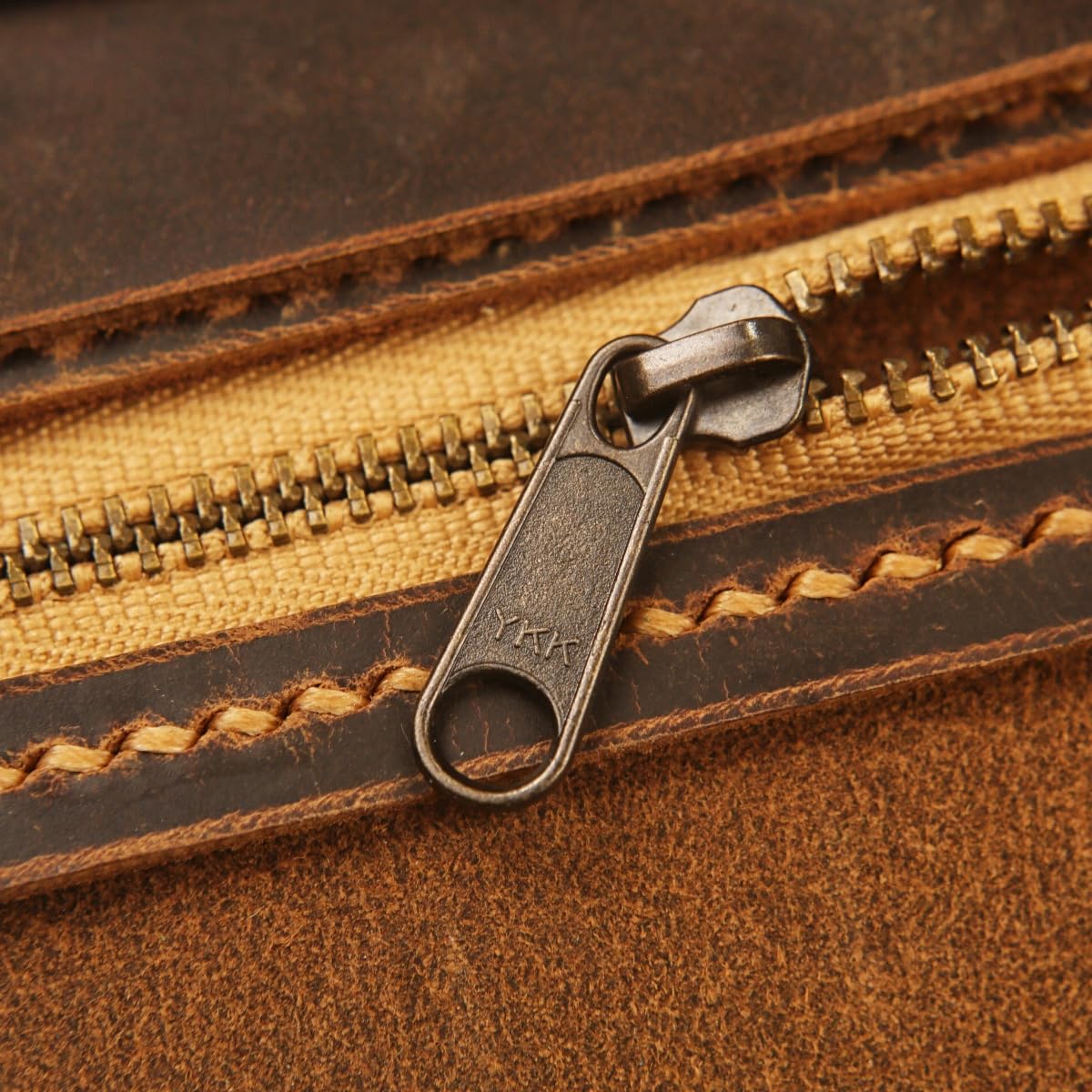 Vintage A5 Leder Planer mit Reißverschluss, Handgefertigte Ringbuchhülle aus Echtleder für Reisen, Büro & Alltag, Nachfüllbar (Dunkelbraun)