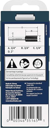 Miniatura 5 de BOSCH 85232MC Broca de enrutador recto de doble flauta con punta de carburo de 34 pulgadas x 34 pulgadas