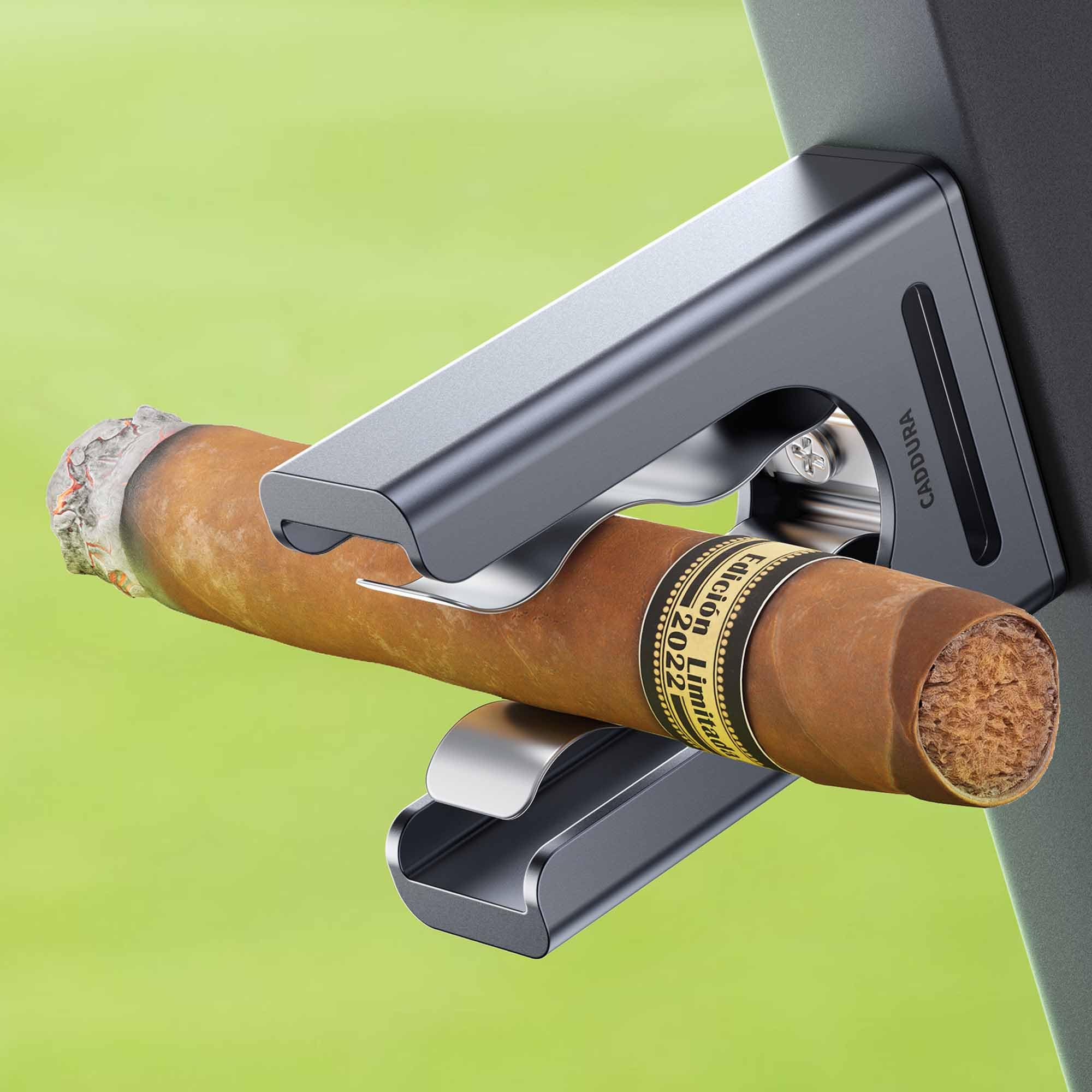 Magnetic Cigar Holder - Ultimate Golf Accessory for Cigar Lovers, Magnetic Grip and Loop Strap for Golf Cart, Adjustable Clip (30-60 Ring Gauge), Aluminum Alloy, For Golfing, Grilling, Fishing