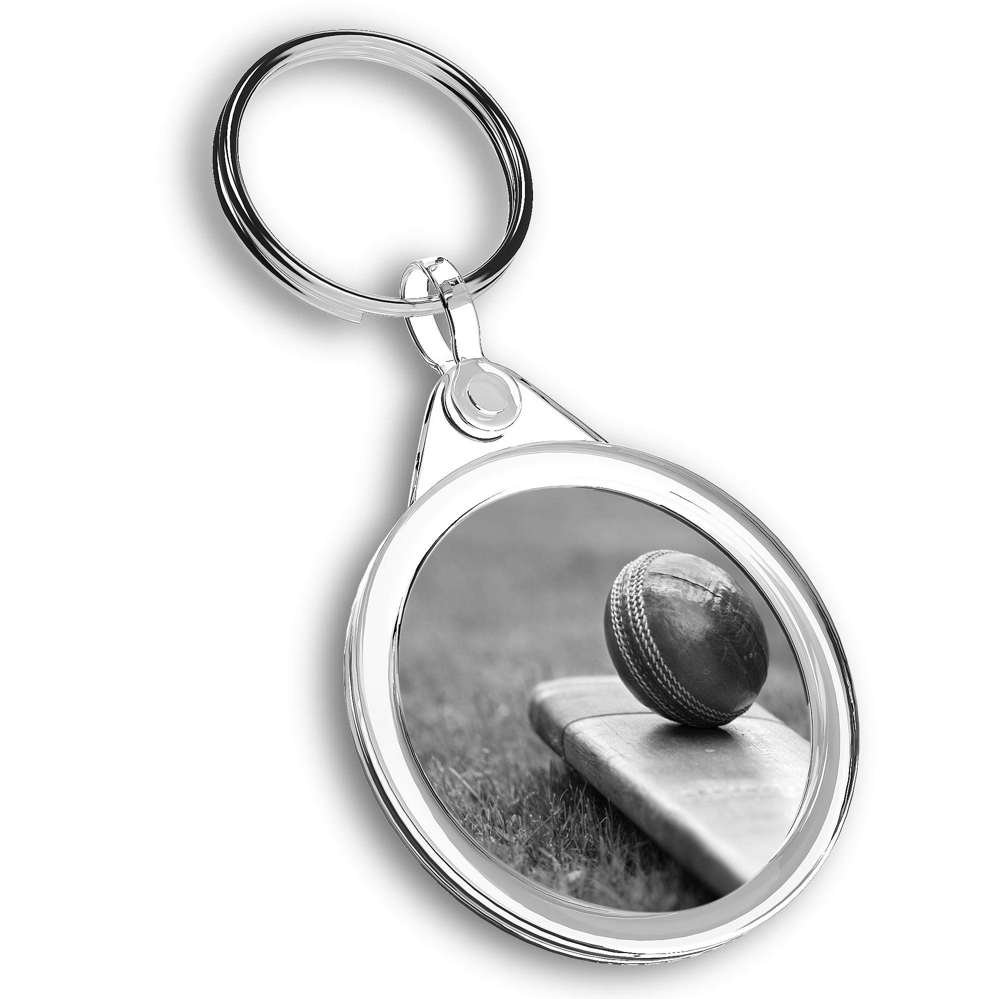 Destination Vinyl Ltd Unisex Multi 1 X Photo Keyring - Cricket Bat Ball Sports Men Boys |Keychain|Keyring|Charm| #40951