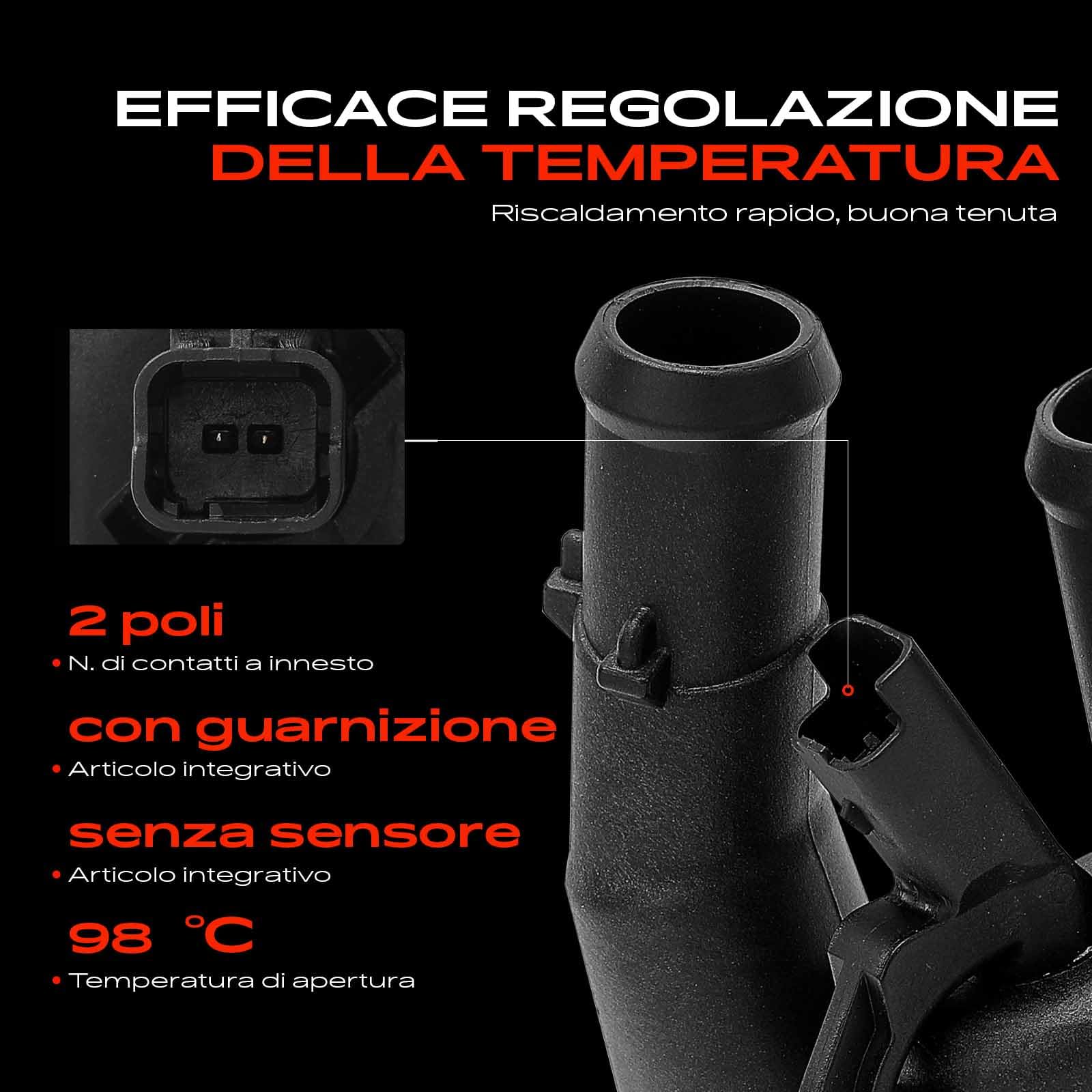Frankberg Termostato liquido di raffreddamento diesel 1473090 | Compatibile con: Galaxy WA6, Torneo Focus II DA DS FFS, Mondeo IV BA7, Fiesta V JD JH, Focus II DA DP HCP