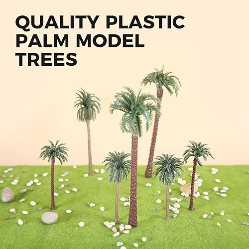 Miniatura 3 de Yetaha 48 piezas de árboles modelo de palmera de coco, modelo de paisaje, palmera de plástico, paisaje en miniatura, paisaje en diorama, árbol para