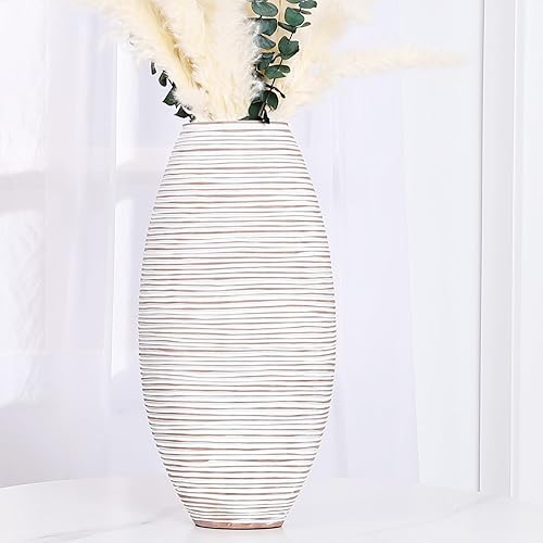 Miniatura 9 de Leewadee Jarrón decorativo alto para decoración de sala de estar, 18 pulgadas, negro, resina