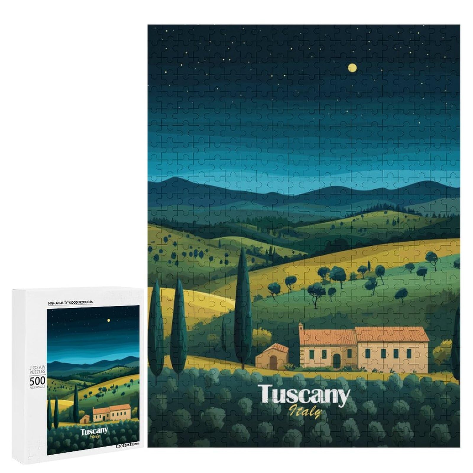 Rompecabezas de paisaje toscano de 500 piezas para jóvenes y adultos 8