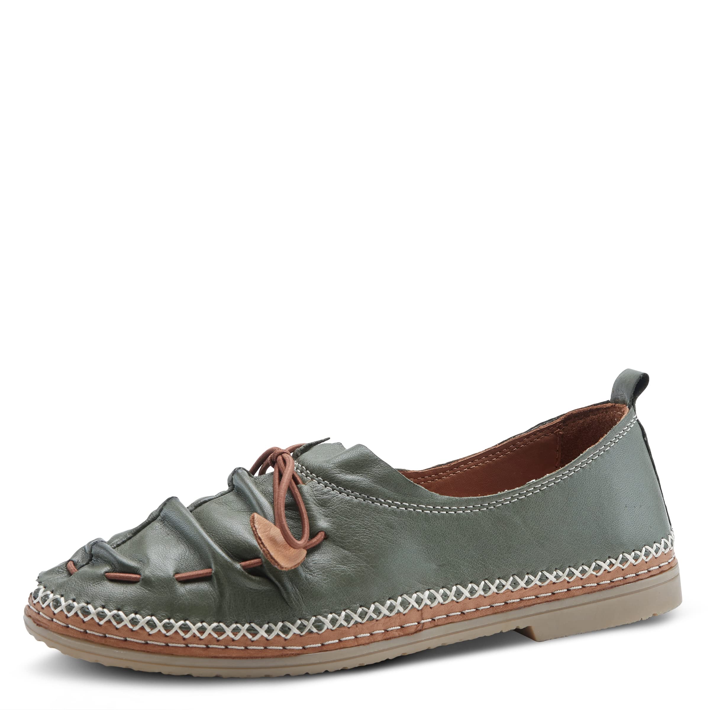 Women's Berna Leather Loafer – Artistic Slip-On Comfort Shoe with Padded Insole, Elastic Vamp, and Durable Rubber Outsole