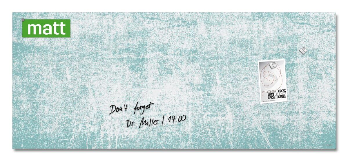 SIGEL Magnetic Glass Board Artverum - design Turquoise Wall - 130 x 55